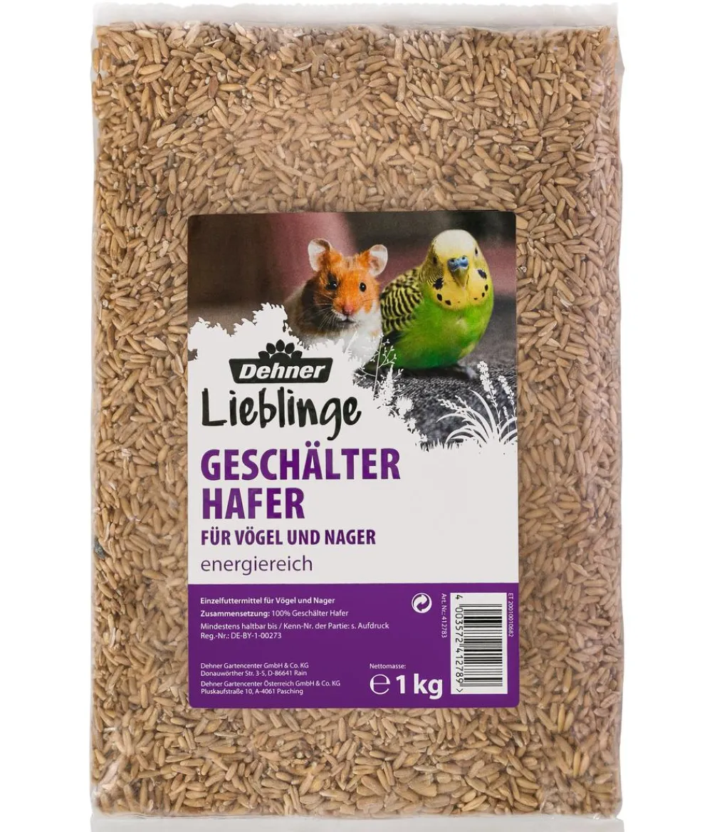 Dehner Lieblinge Kleintierfutter|Vogelfutter & Snacks - Geschälter Hafer, 1 kg