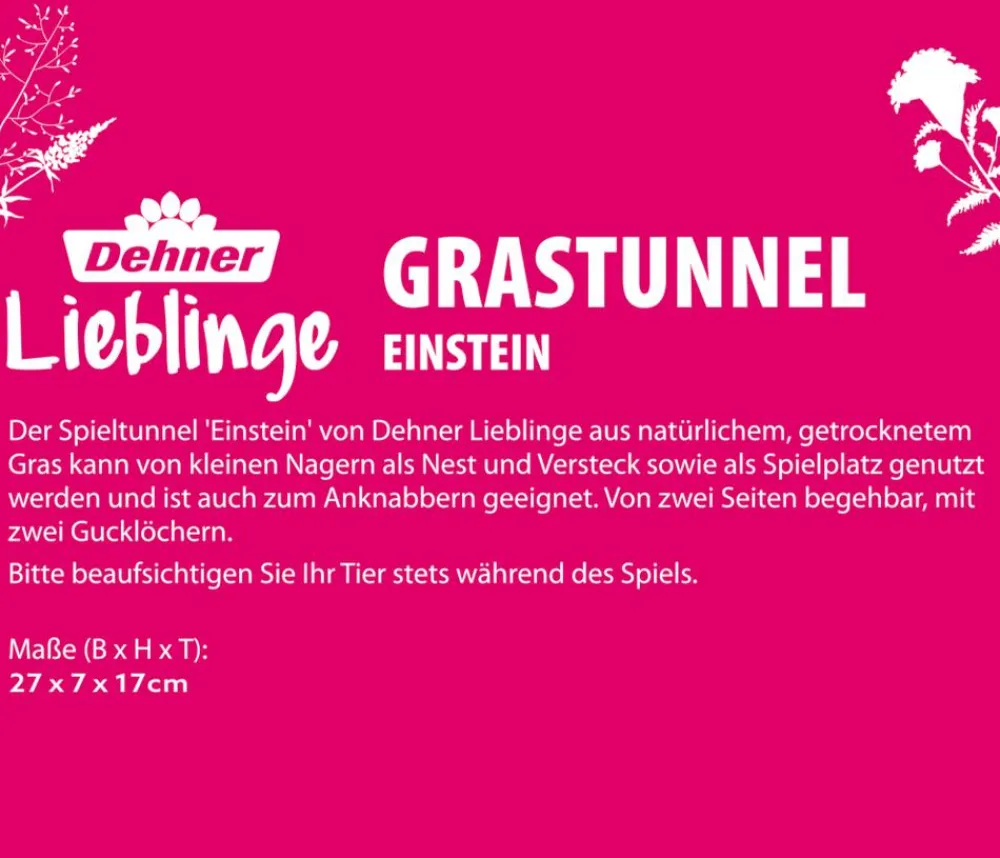 Dehner Lieblinge Nagerspielzeug|Mehr Kleintierbedarf > Grastunnel Einstein