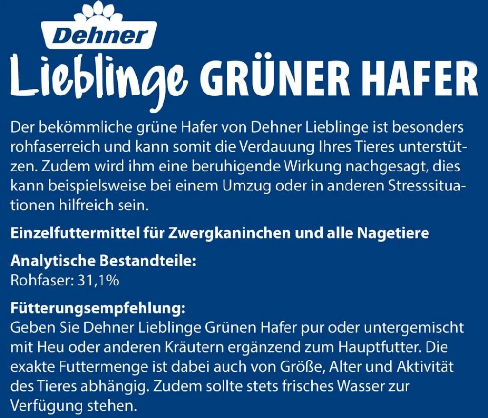 Dehner Lieblinge Grüner Hafer, 75 g Sale