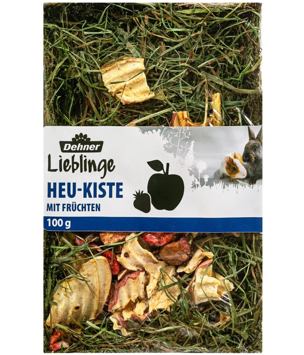 Dehner Lieblinge Heu-Kiste mit Früchten, 100 g Discount