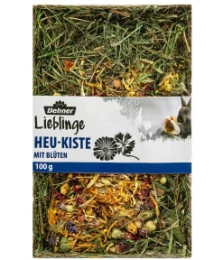 Dehner Lieblinge Heu-Kiste mit Blüten, 100 g Discount