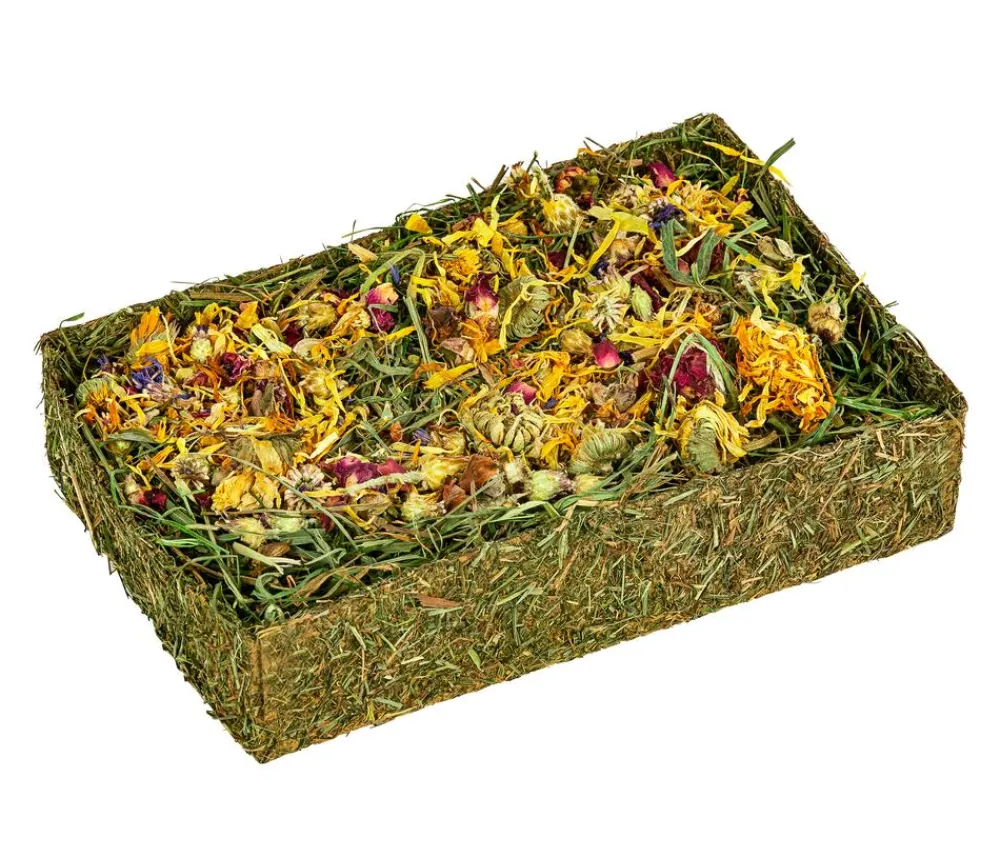 Dehner Lieblinge Heu-Kiste mit Blüten, 100 g Discount