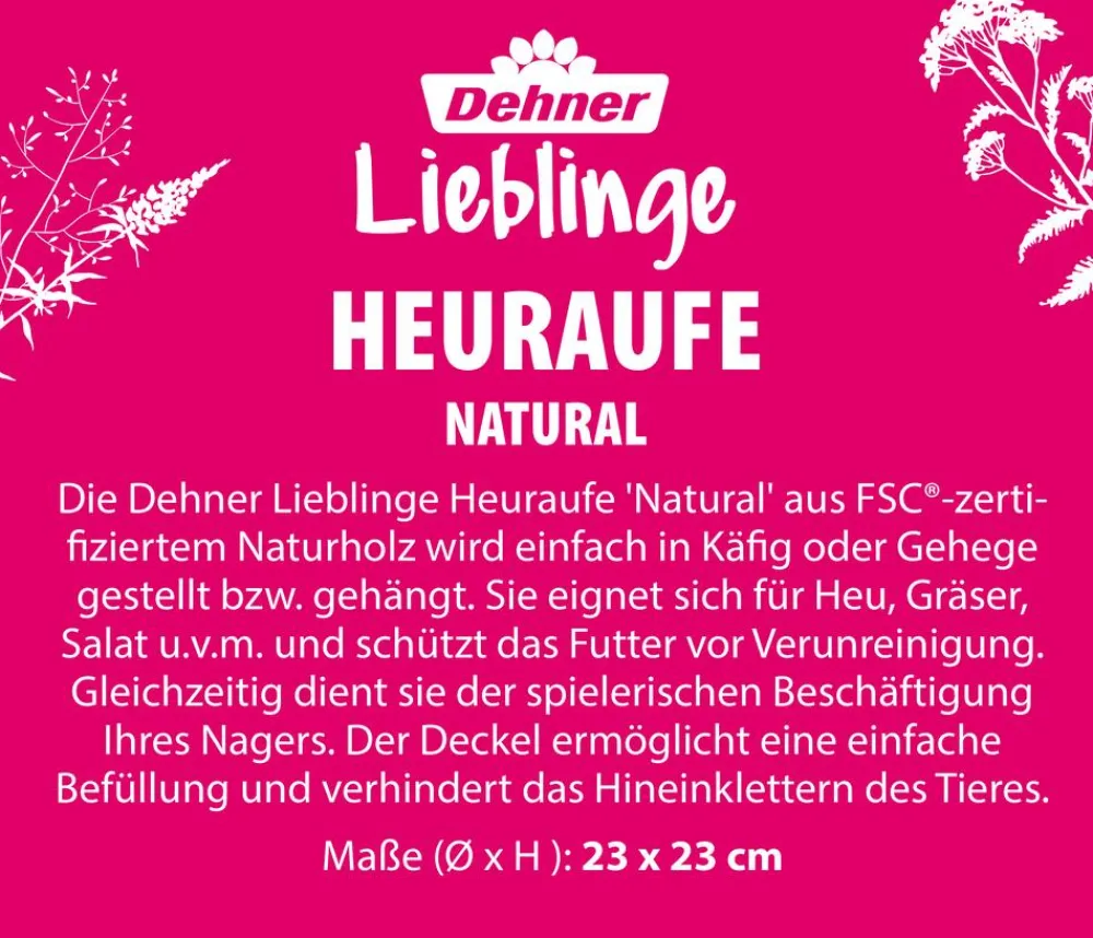 Dehner Lieblinge Mehr Kleintierbedarf > Heuraufe Natural
