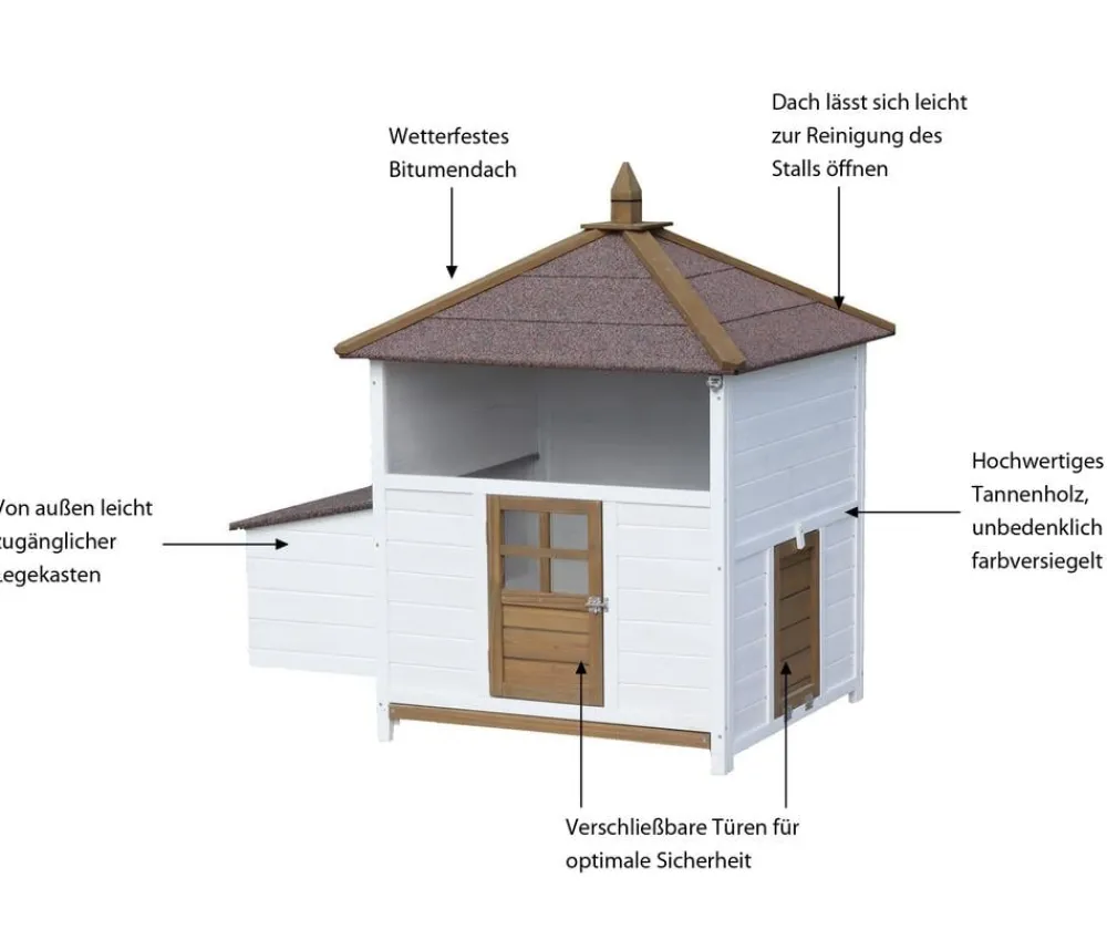 Dehner Lieblinge Bauernhof Zubehör|Hühnerställe > Hühnerstall Florenz, /braun, ca. B122,3/H120,7/T91,7 cm