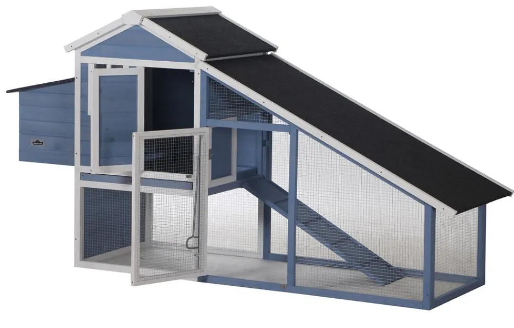 Dehner Lieblinge Bauernhof Zubehör|Hühnerställe - Hühnerstall Cottage, , ca. B221/H117,5/T73 cm Hellblau