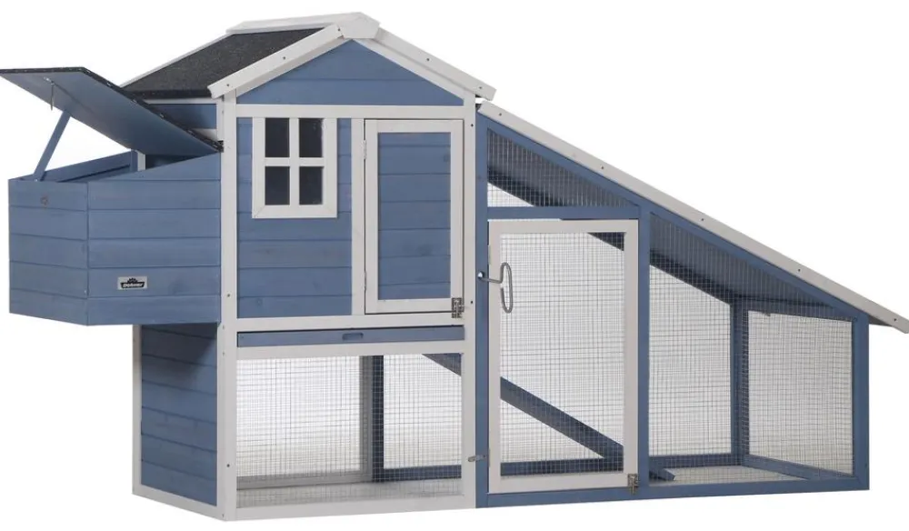 Dehner Lieblinge Bauernhof Zubehör|Hühnerställe - Hühnerstall Cottage, , ca. B221/H117,5/T73 cm Hellblau