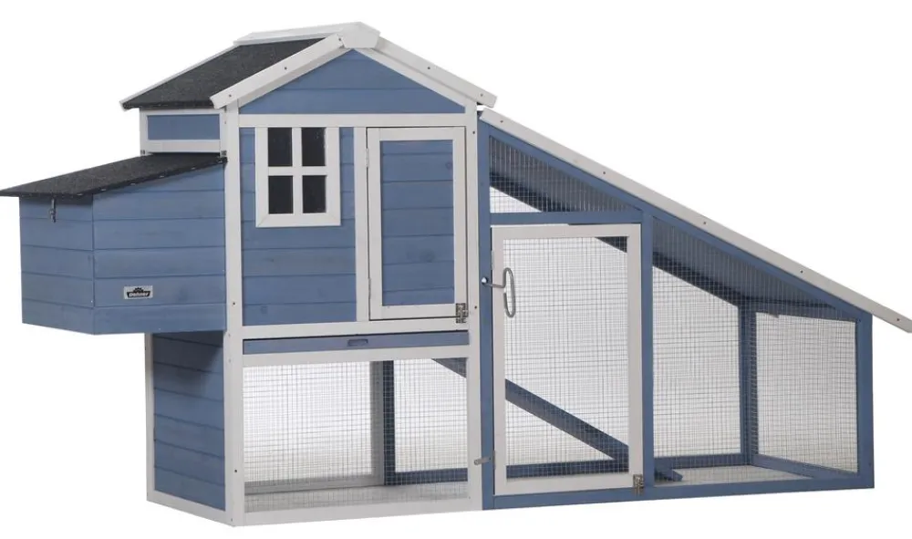 Dehner Lieblinge Bauernhof Zubehör|Hühnerställe - Hühnerstall Cottage, , ca. B221/H117,5/T73 cm Hellblau