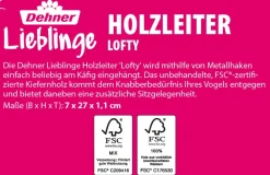 Dehner Lieblinge Holzleiter Lofty, ca. B7/H27/T1,1 cm Hellbraun Sale