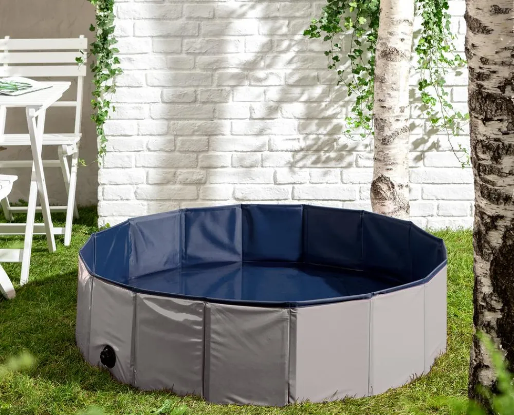 Dehner Lieblinge Hundespielzeug - Hundepool Water Fun, ca. Ø120/H30 cm Dunkelgrau