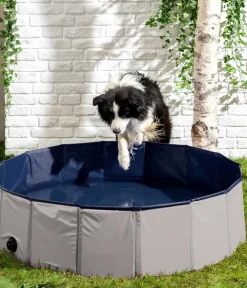 Dehner Lieblinge Hundespielzeug - Hundepool Water Fun, ca. Ø120/H30 cm Dunkelgrau