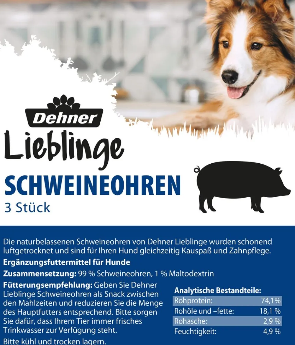 Dehner Lieblinge Hundeleckerlies - Hundesnack Schweineohren