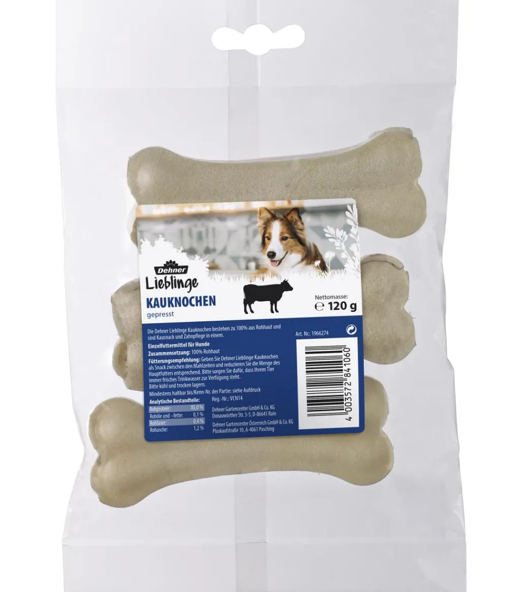 Dehner Lieblinge Hundeleckerlies > Hundesnack Kauknochen gepresst, 3 Stk.