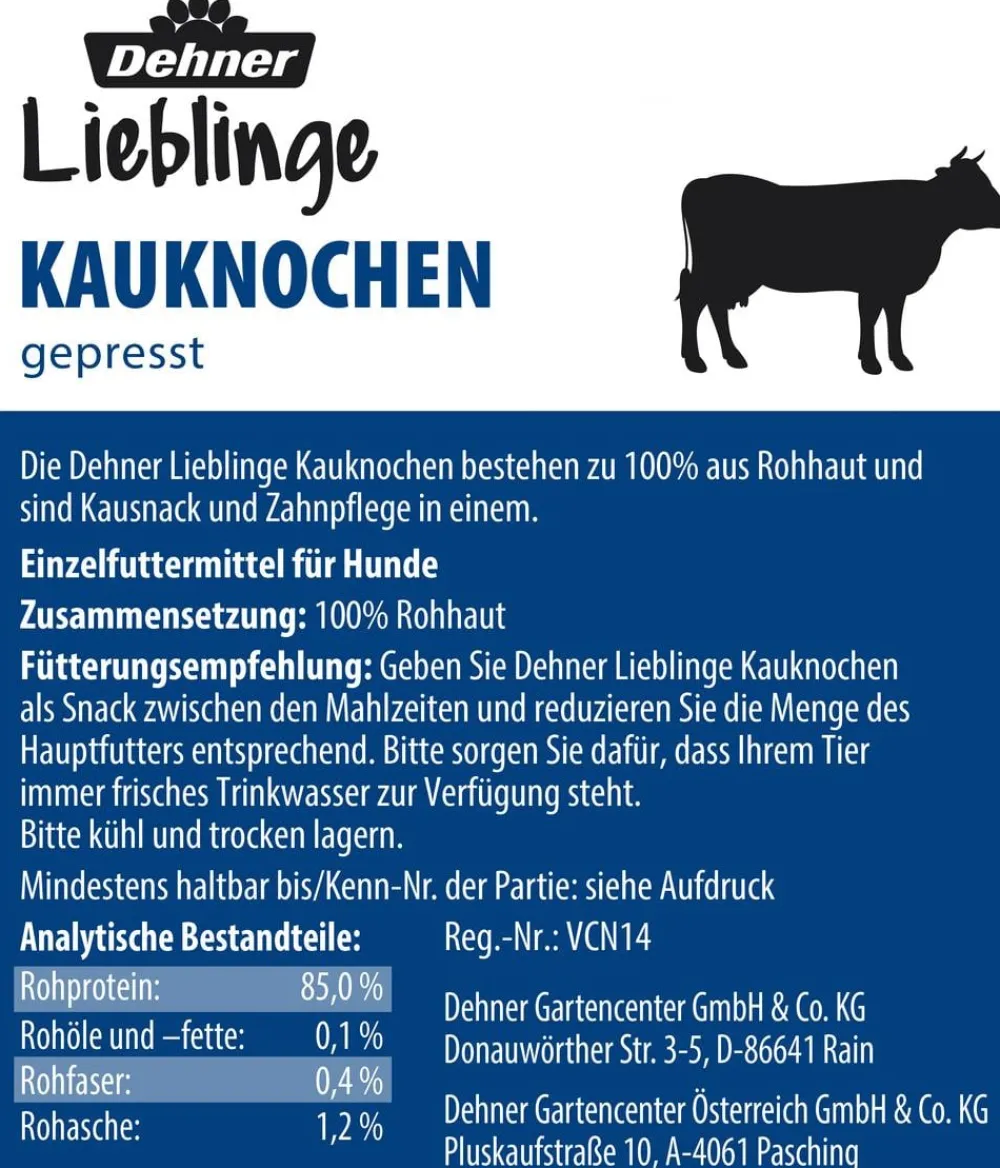 Dehner Lieblinge Hundeleckerlies > Hundesnack Kauknochen gepresst, 3 Stk.