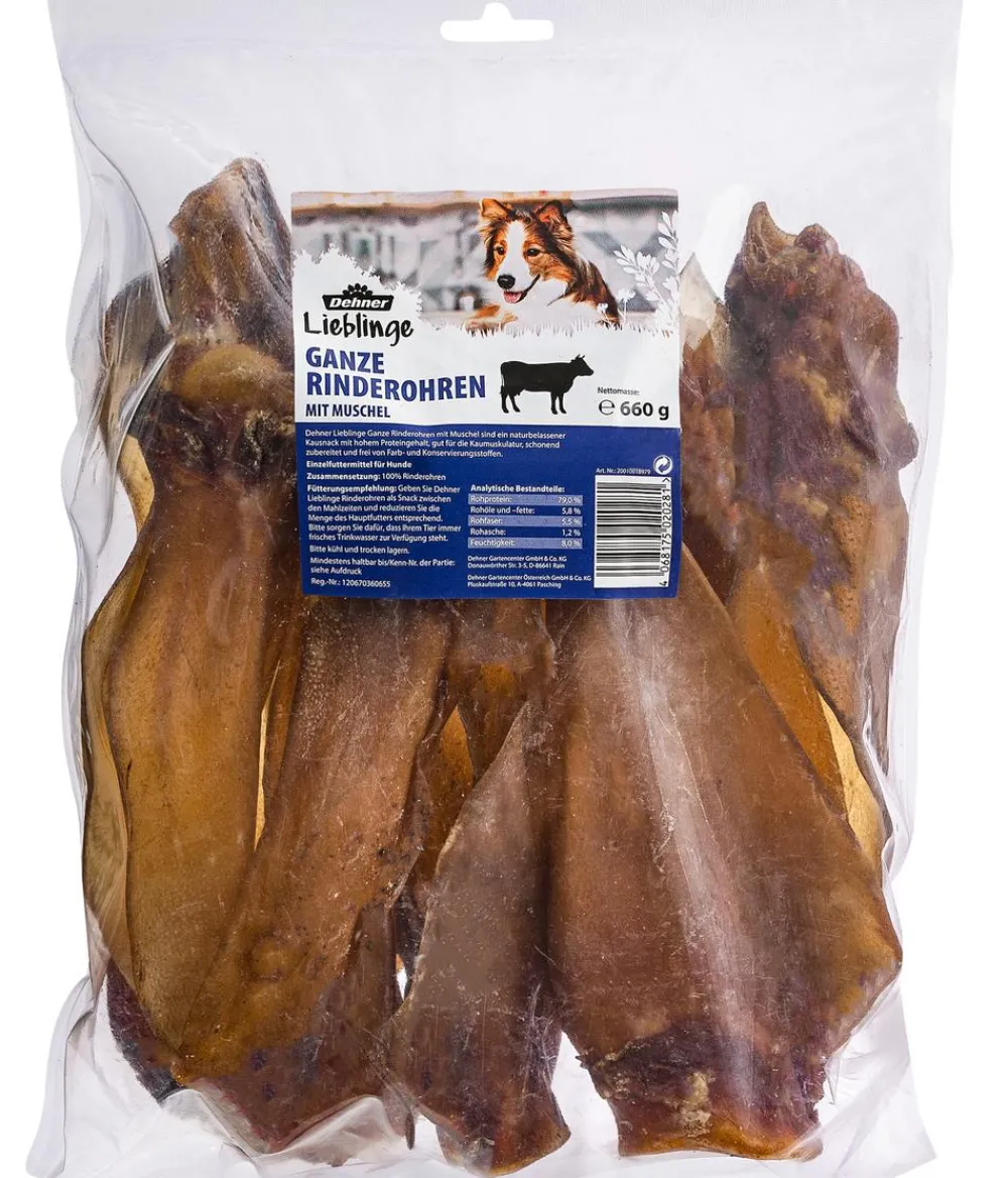 Dehner Lieblinge Hundeleckerlies > Hundesnack Ganze Rinderohren mit Muschel, 660 g