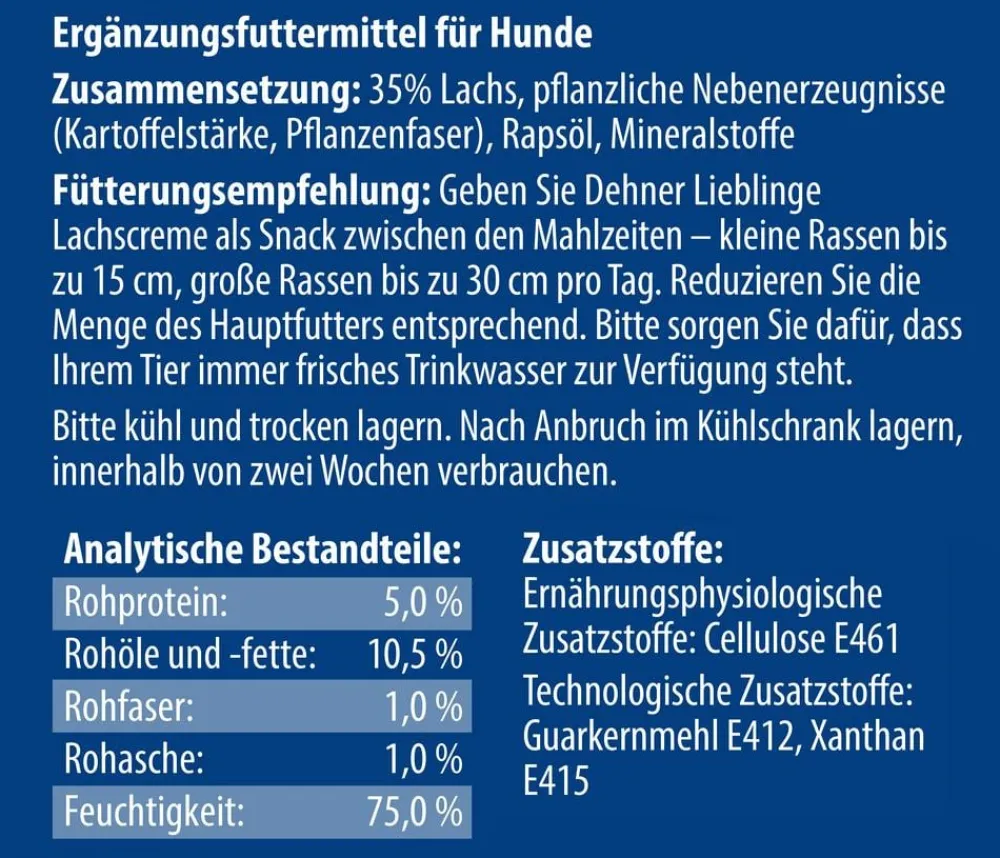 Dehner Lieblinge Hundesnack Lachscreme, 75 g Best