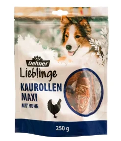 Dehner Lieblinge Hundeleckerlies - Hundesnack Kaurollen Maxi mit Huhn, 200 g