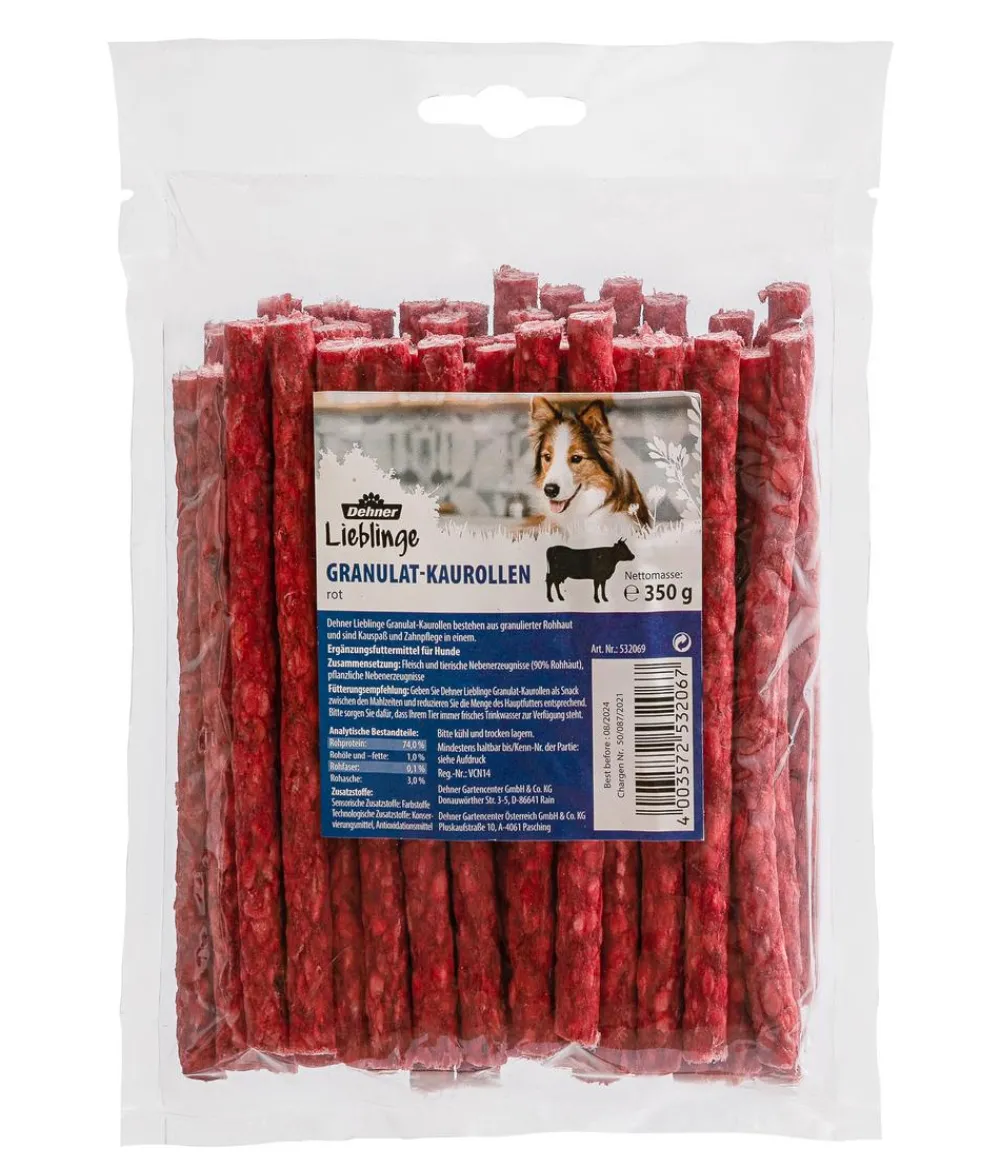 Dehner Lieblinge Hundeleckerlies > Hundesnack Granulat-Kaurollen, rot, 50 Stk.