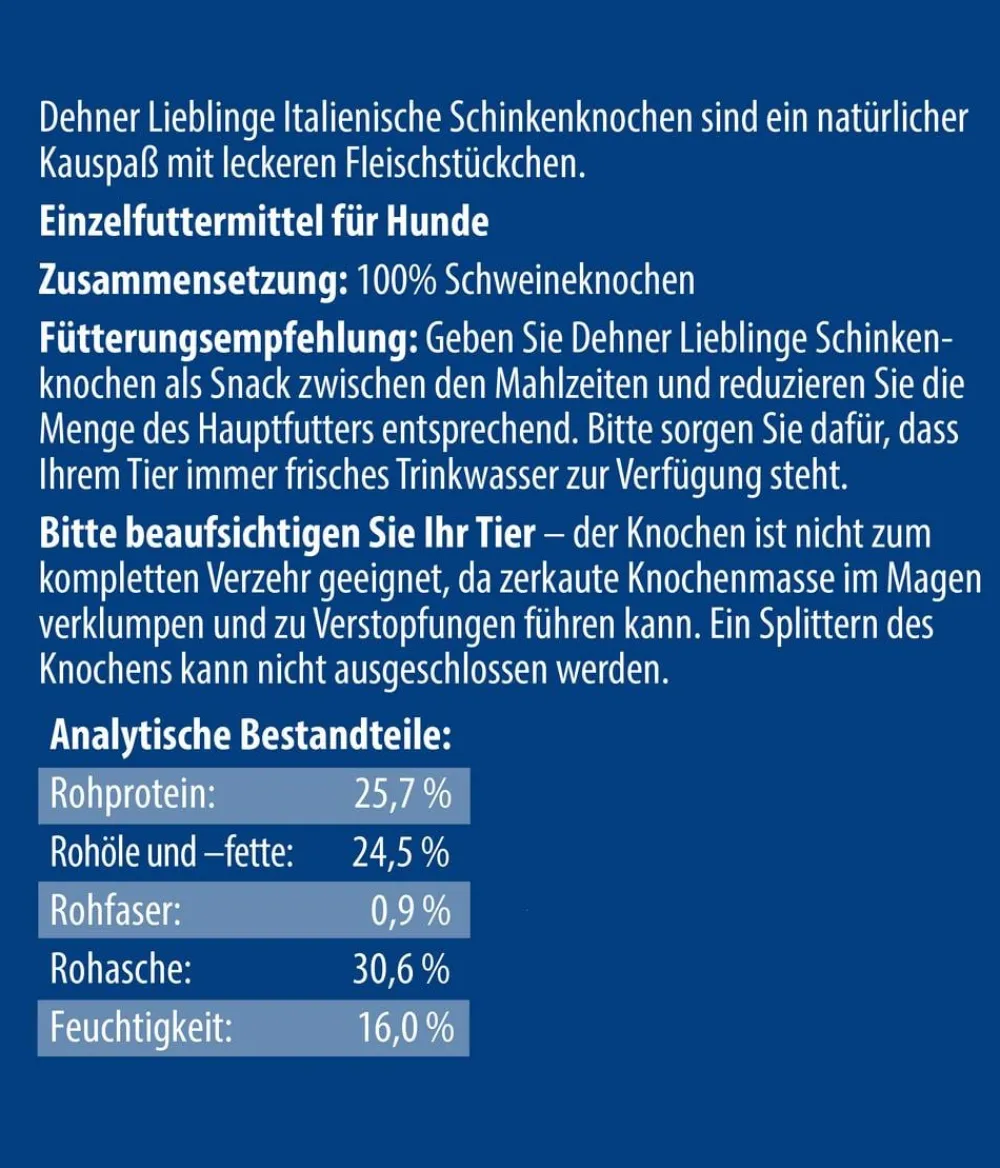 Dehner Lieblinge Hundesnack Schinkenknochen Mini New
