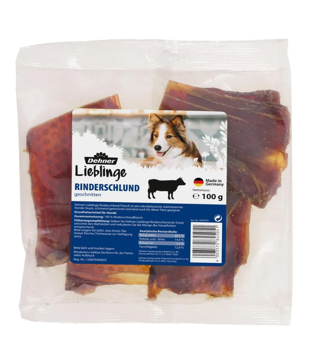 Dehner Lieblinge Hundeleckerlies - Hundesnack Rinderschlund geschnitten