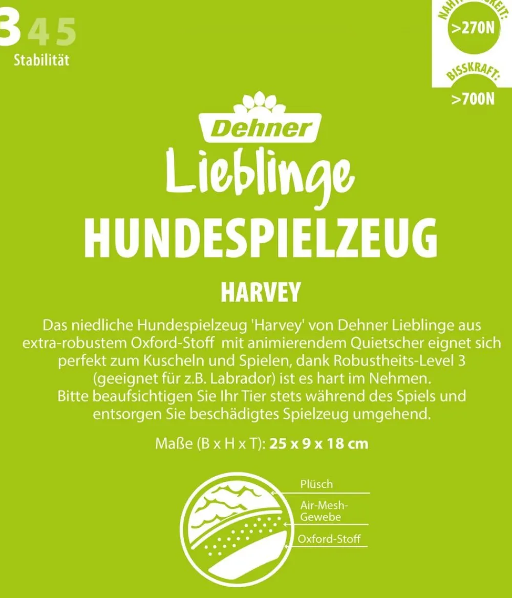 Dehner Lieblinge Hundespielzeug Harvey, ca. B25/H9/T18 cm Grün Best