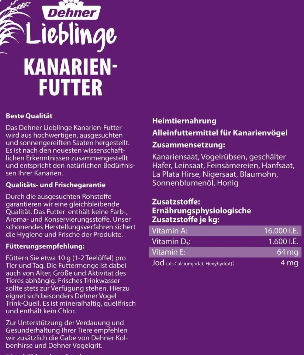 Dehner Lieblinge Vogelfutter & Snacks - Kanarienfutter