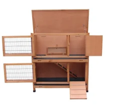Dehner Lieblinge Kaninchenstall Original mit Wärmedämmung, ca. B114/H116/T57 cm Hellbraun