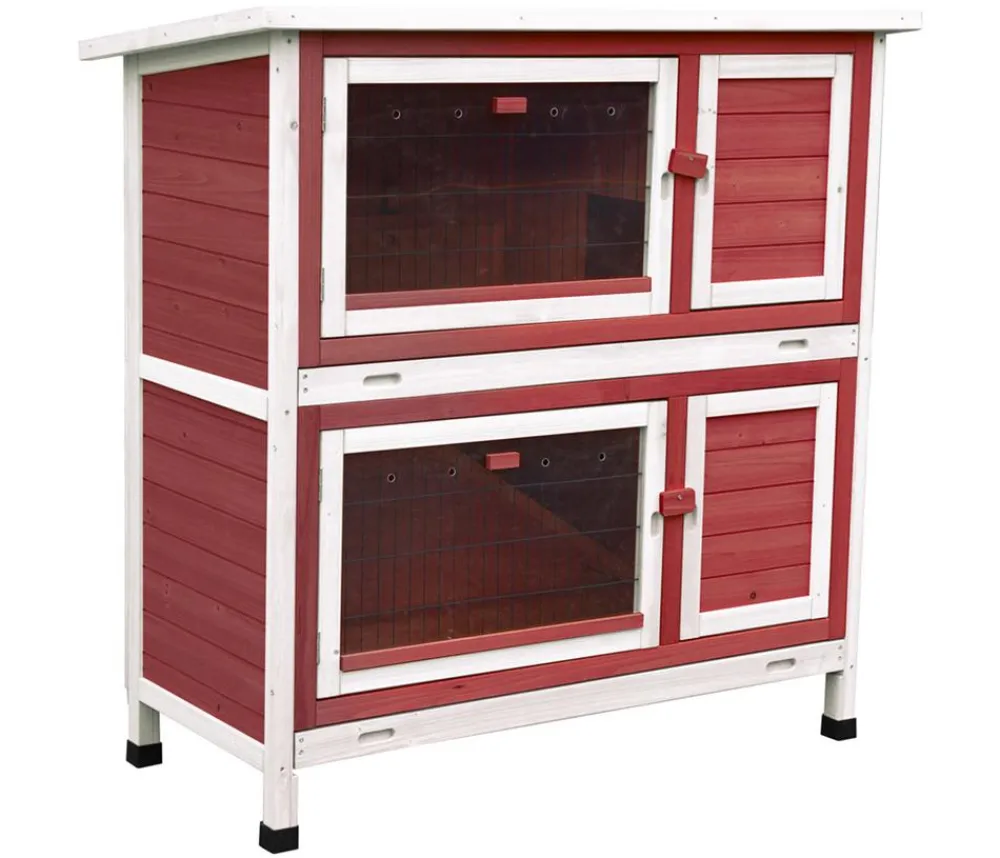Dehner Lieblinge Kaninchenstall & Hasenstall - Kaninchenstall Landhaus, mit Wärmedämmung, ca. B114/H116/T57 cm