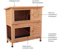 Dehner Lieblinge Kaninchenstall & Hasenstall - Kaninchenstall Original, ca. B114/H116/T57 cm Hellbraun