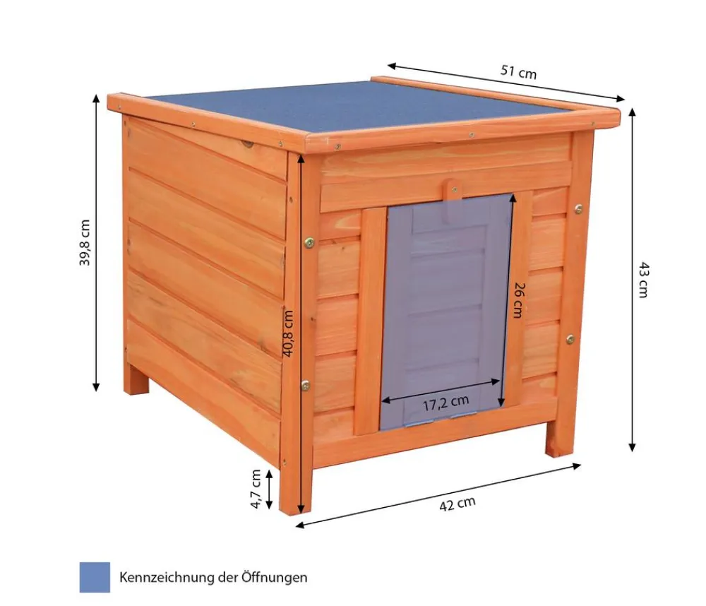 Dehner Lieblinge Mehr Kleintierbedarf - Kaninchen-Schlafhaus Hopsi, ca. B42/H43/T51 cm