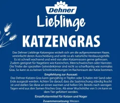 Dehner Lieblinge Katzenleckerlies & Getränke|Nahrungsergänzung Katze - Katzengras Saatgut, 100 g