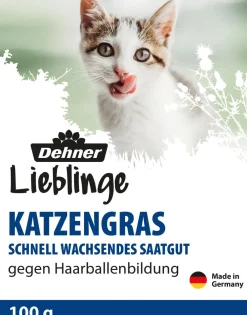 Dehner Lieblinge Katzenleckerlies & Getränke|Nahrungsergänzung Katze - Katzengras Saatgut, 100 g