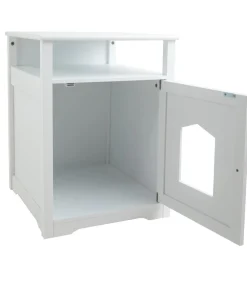 Dehner Lieblinge Katzenklo|Katzenhöhlen - Katzenschrank Emi, ca. B48/H64/T53 cm Weiß