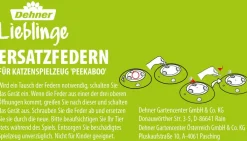 Dehner Lieblinge Katzenspielzeug - Katzenspielzeug Peekaboo, ca. Ø27/H5,5 cm + 2 Extra-Ersatzfedern