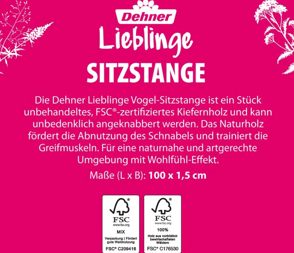 Dehner Lieblinge Käfigzubehör Sitzstange Natur Outlet