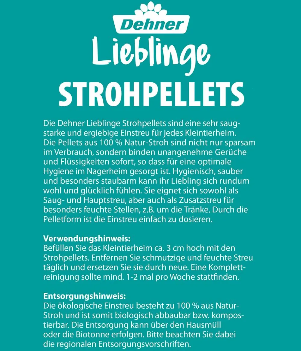 Dehner Lieblinge Kleintierstreu & Stroh > Kleintierstreu Strohpellets für Nager & Kleintiere