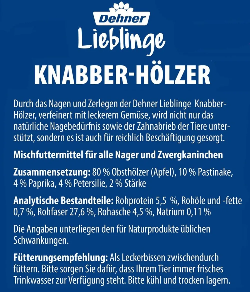 Dehner Lieblinge Nagersnacks > Knabber-Hölzer mit Pastinake & Paprika, 50 g