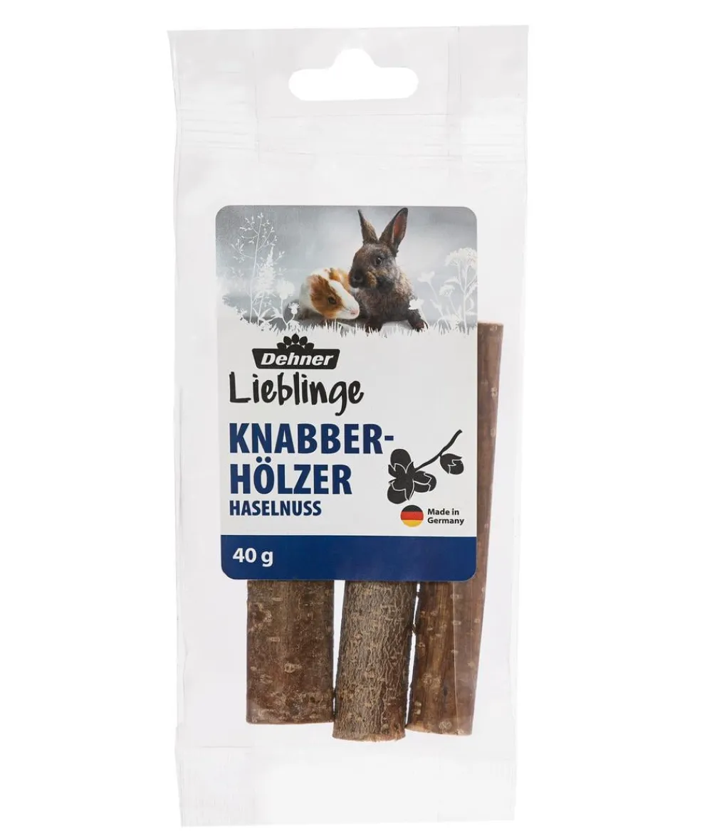 Dehner Lieblinge Nahrungsergänzung Kleintiere - Knabber-Hölzer Haselnuss, 40 g