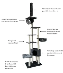 Dehner Lieblinge Kratzbäume & Kratzmöbel > Kratzbaum Alita, , ca. B68/H245-270/T44 cm