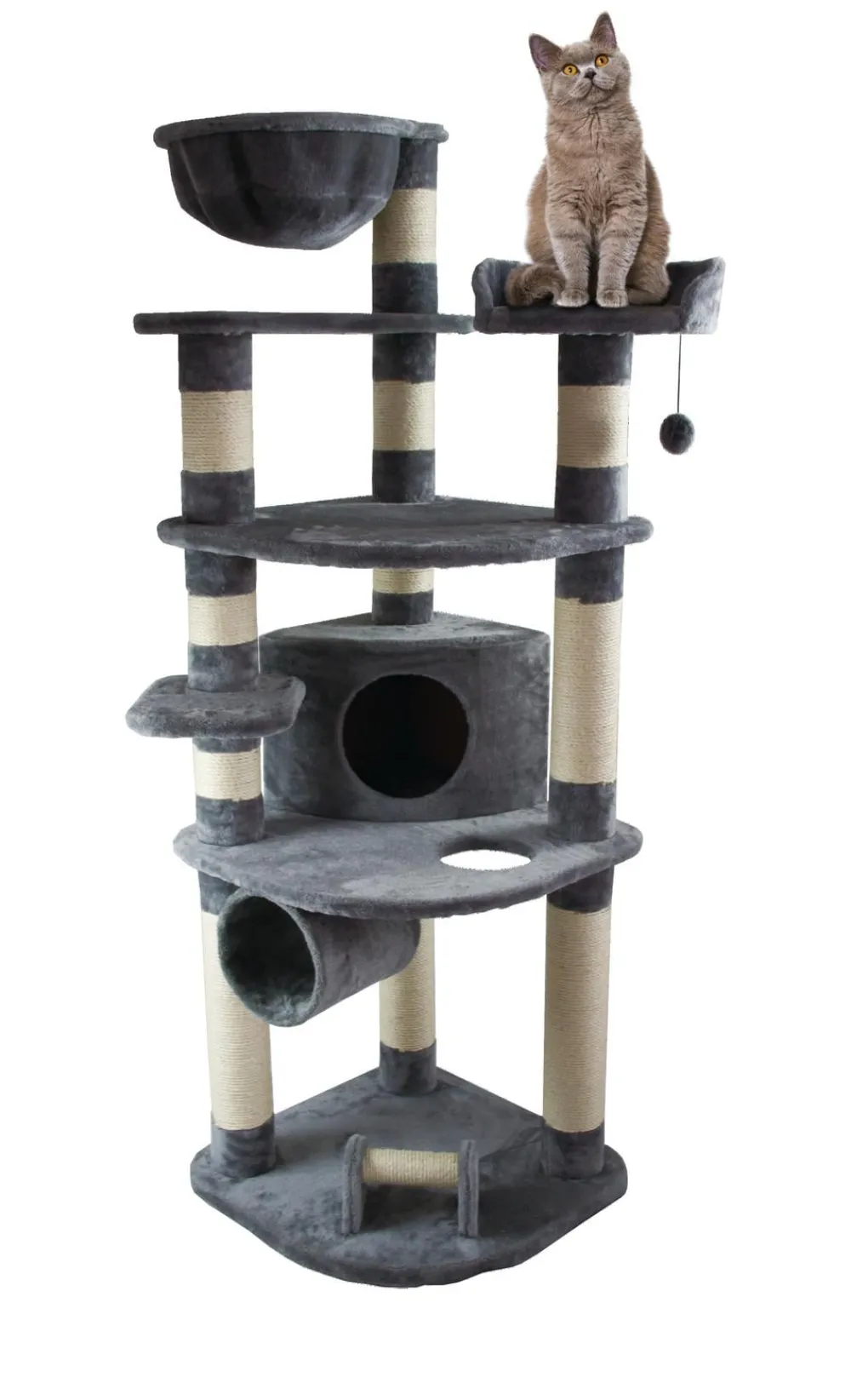 Dehner Lieblinge Kratzbaum Edda, ca. B60/H180/T60 cm Grau Hot