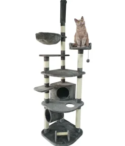 Dehner Lieblinge Kratzbäume & Kratzmöbel - Kratzbaum Tabby, ca. B60/H245-270/T60 cm Grau