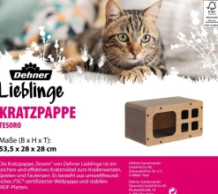 Dehner Lieblinge Kratzbäume & Kratzmöbel|Katzenhöhlen > Kratzpappe Tesoro, ca. B53,5/H28/T28 cm