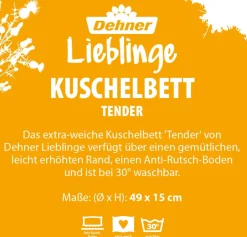 Dehner Lieblinge Kuschelbett Tender, rund, grau Hellgrau New