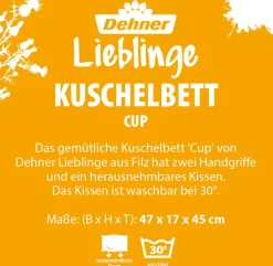 Dehner Lieblinge Kuschelbett Cup, grau/grün, rund, ca. B47/H17/T45 cm Sale