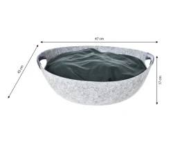 Dehner Lieblinge Kuschelbett Cup, grau/grün, rund, ca. B47/H17/T45 cm Sale