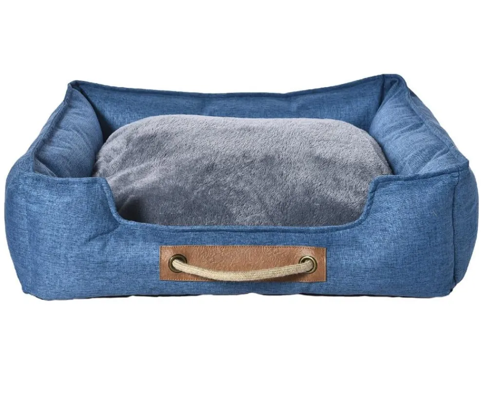 Dehner Lieblinge Hundebetten & Körbe|Katzenbetten & Katzenkissen - Kuchebett Cyru, rechteckig, Blau