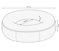 Dehner Lieblinge Hundebetten & Körbe|Katzenbetten & Katzenkissen - Kuschelbett Cora, rund, , ca. B75/H19/T75 cm Braun