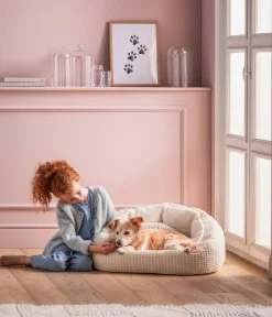 Dehner Lieblinge Hundebetten & Körbe|Katzenbetten & Katzenkissen - Kuschelbett Flocke, oval, , ca. B75/H36/T70 cm Weiß