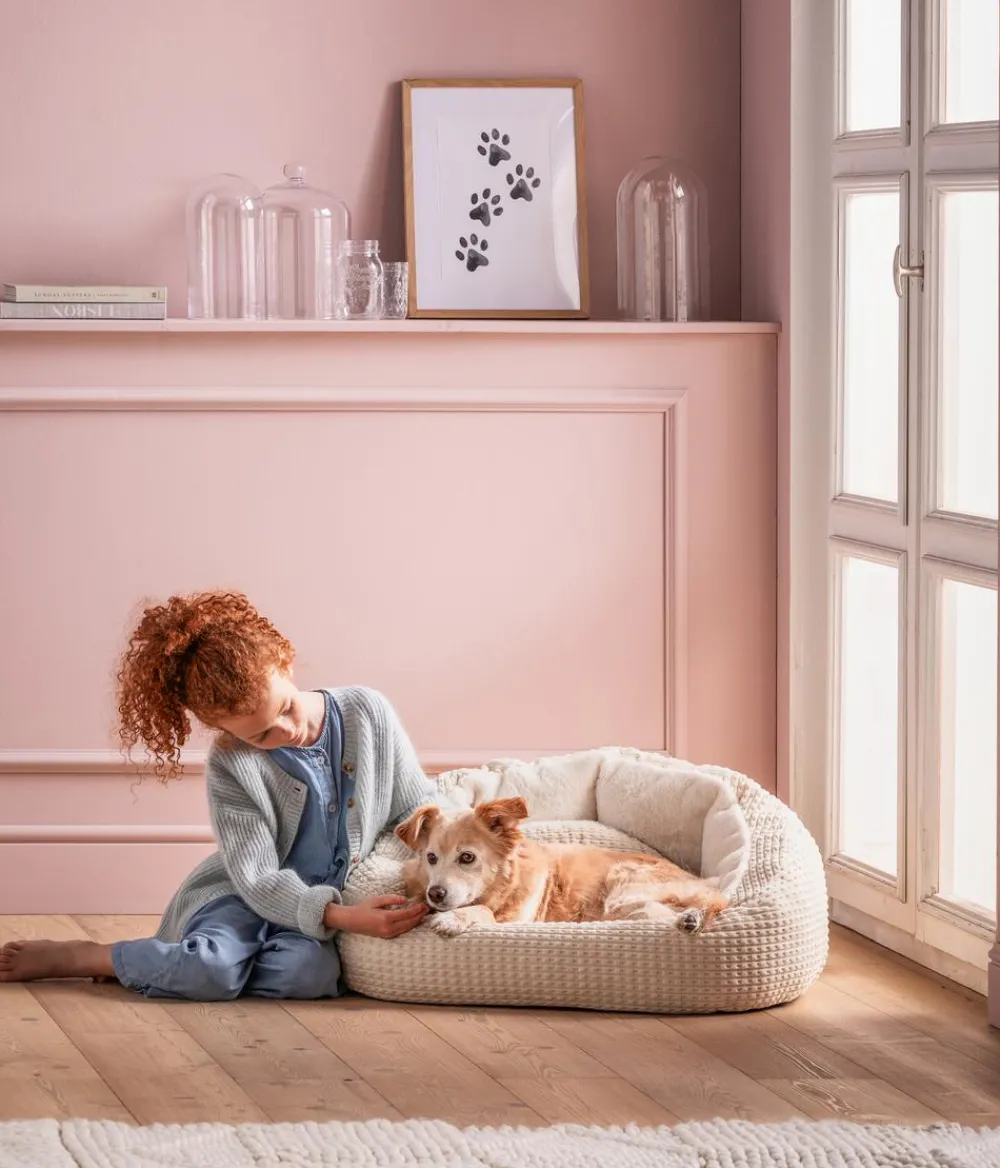 Dehner Lieblinge Hundebetten & Körbe|Katzenbetten & Katzenkissen - Kuschelbett Flocke, oval, , ca. B75/H36/T70 cm Weiß