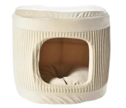 Dehner Lieblinge Katzenhöhlen|Hundebetten & Körbe - Kuschelhöhle Baroque 2 in 1, oval, , ca. B40/H35/T36 cm Beige