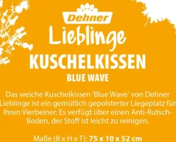 Dehner Lieblinge Hundekissen|Katzenbetten & Katzenkissen - Kuschekissen Bue Wave, Blau